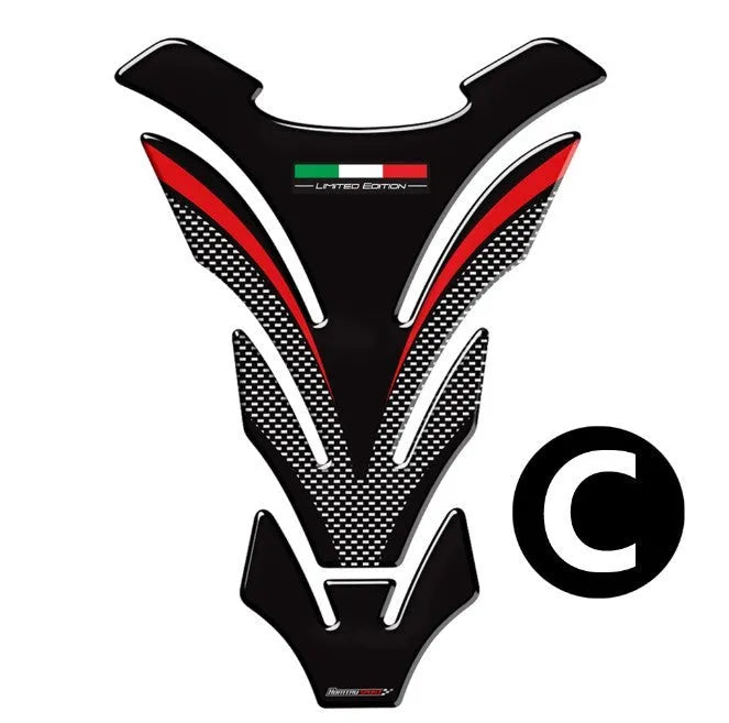Fish bone sticker on Ducati motorcycle fuel tank in colour option A