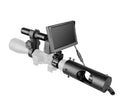Black digital night vision goggles with a 5-inch LCD display and large objective lenses.