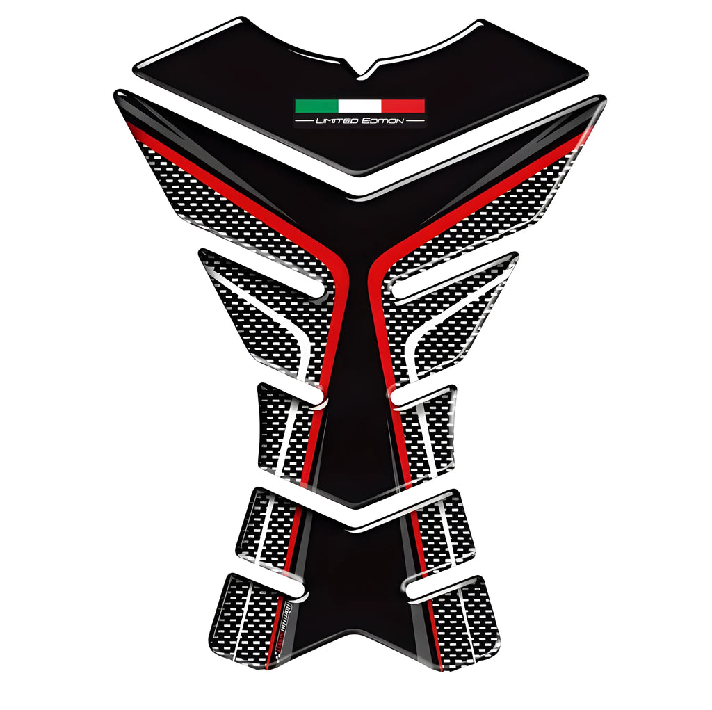 Fish bone sticker on Ducati motorcycle fuel tank in colour option A