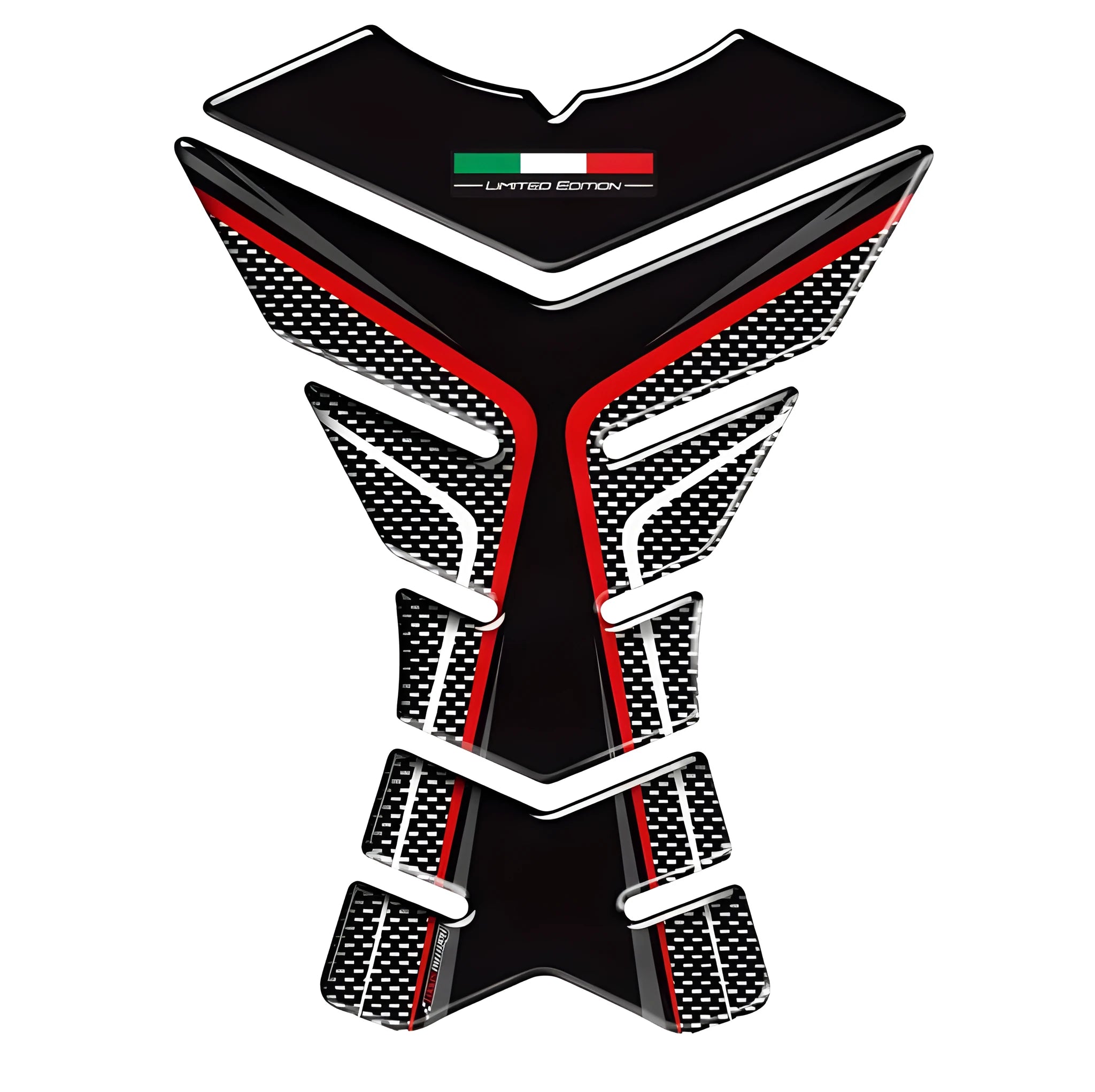 Fish bone sticker on Ducati motorcycle fuel tank in colour option A