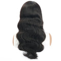 Body wave lace wig human hair 1B natural black 150% density full hand hook 8-26 inch long