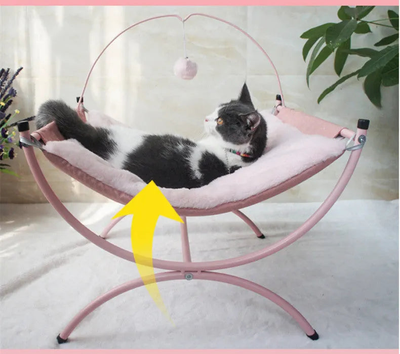 Four Seasons Universal Cat Recliner Bed in grey, 45x45x35 cm metal cloth pet nest