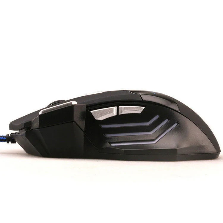 Betas 7-button colourful glowing wired USB gaming mouse on a desk
