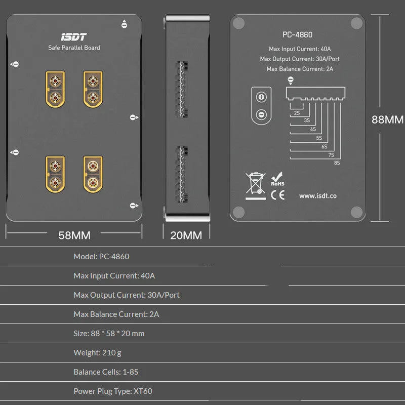 Astor parallel charging board grey kit for electric toy aircraft battery accessories