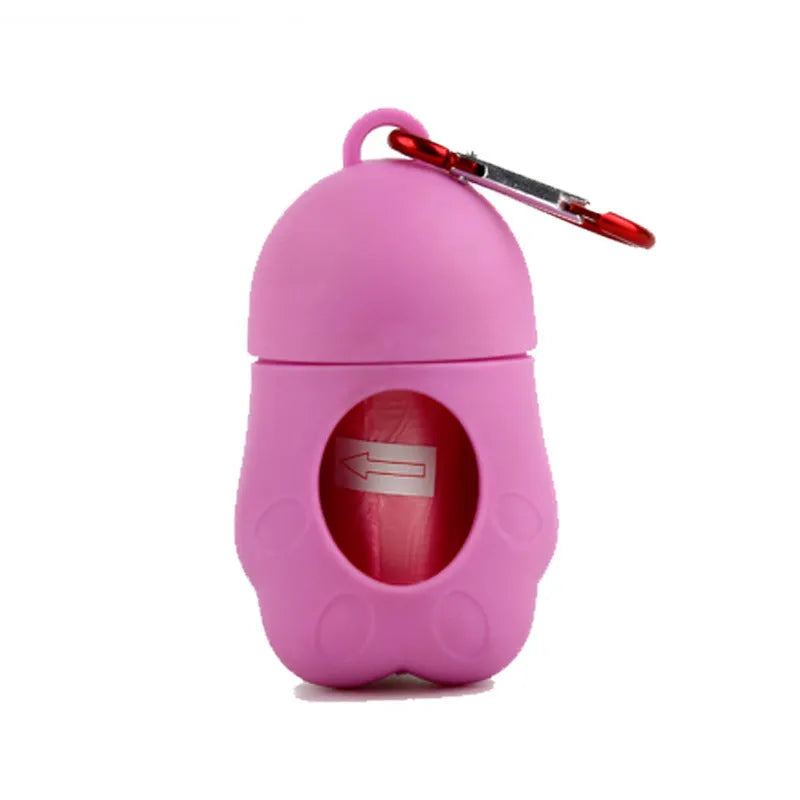 Portable penguin dog poo bag dispenser with storage box, polypropylene pet waste holder in black, blue, green, orange and pink