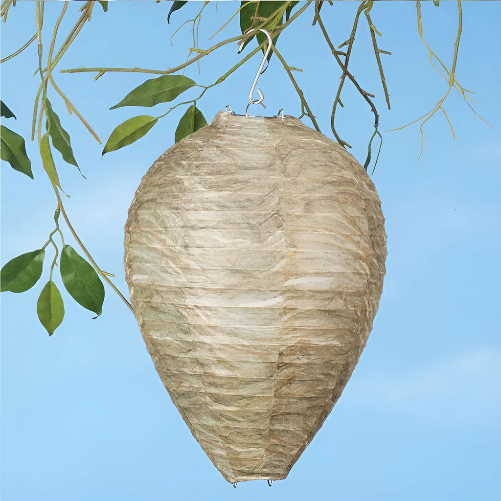 Expanded beehive-style paper lantern with honeycomb texture, shown in its advertised colour.
