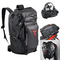 Multifunctional Oxford cloth motorcycle travel backpack with 55x34x36cm capacity in red label colour