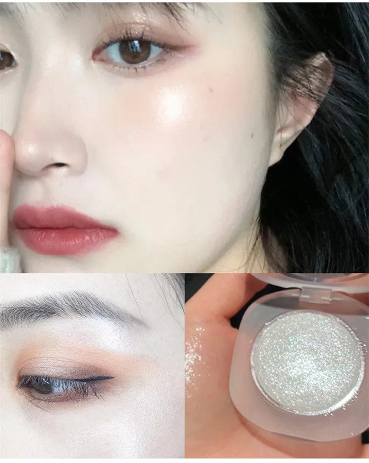 Diamond glitter highlighter makeup gel in natural colour, compact 40x40x30mm size for face and body brightening