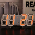 Three-dimensional wall clock silent digital alarm clock with thermometer and perpetual calendar in a rectangular plastic frame, 235x93x18mm