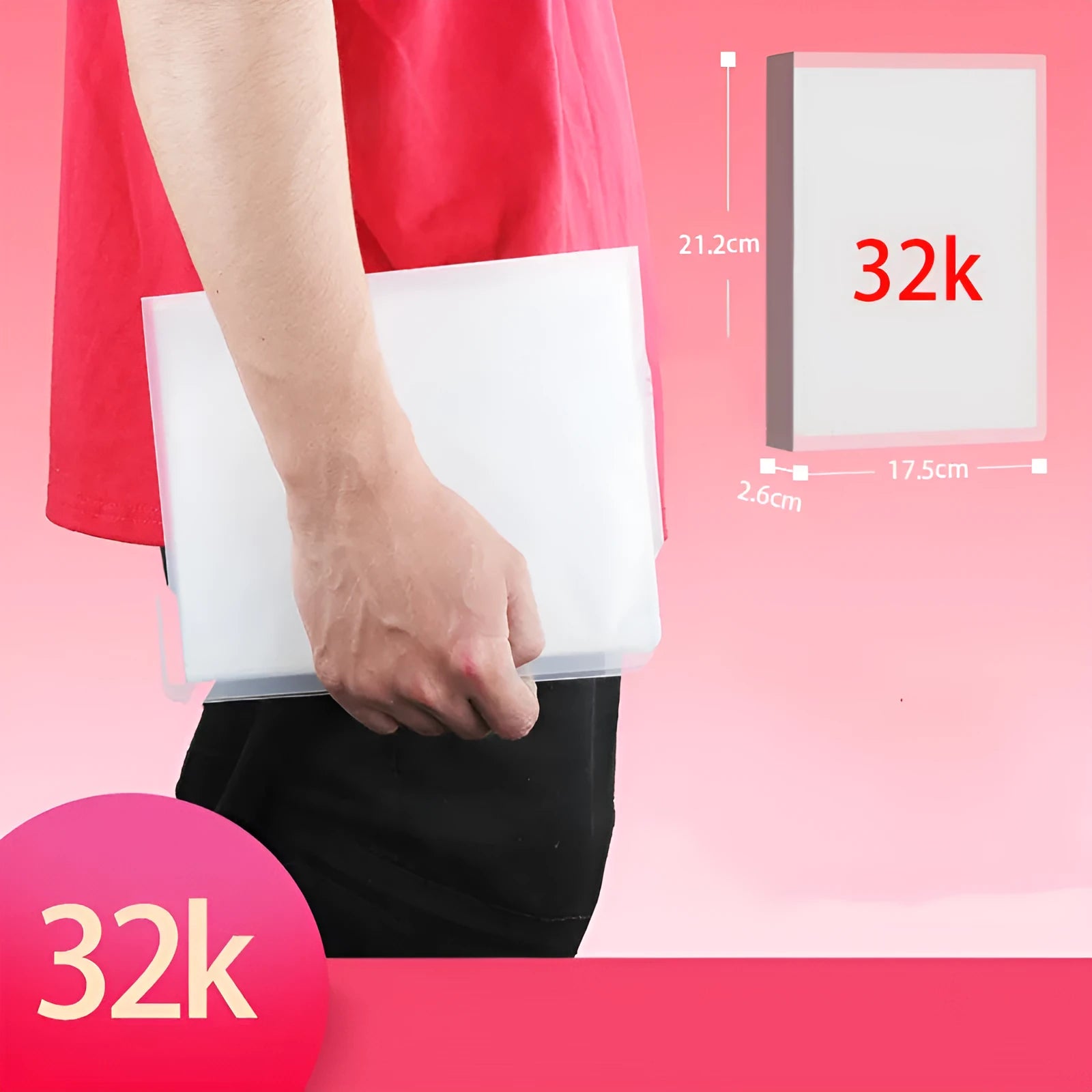 A watercolour illustrator storage album made of white PP plastic with rounded corners, shown closed.