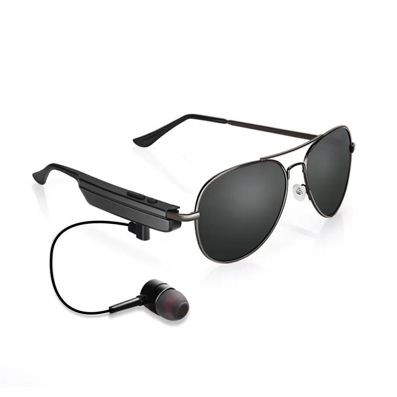 A8 black frame navigation Bluetooth glasses headset with stereo sound and 10-metre range