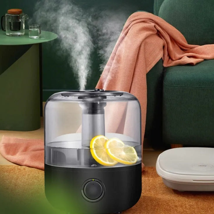 Black or white ultrasonic humidifier with 3-litre capacity and quiet 35dB operation