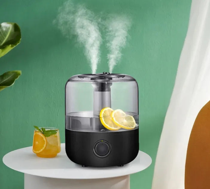 Black or white ultrasonic humidifier with 3-litre capacity and quiet 35dB operation
