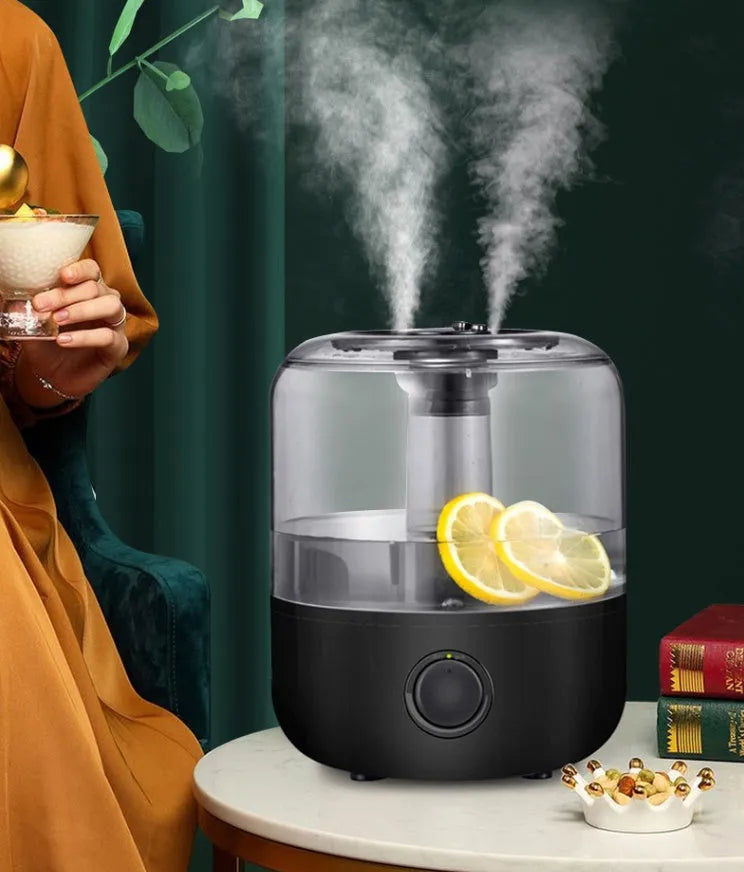 Black or white ultrasonic humidifier with 3-litre capacity and quiet 35dB operation