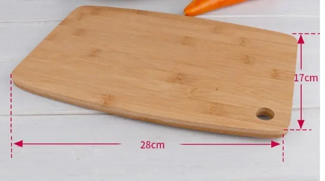 Square Moso bamboo kitchen cutting board 28x17cm with smooth surface