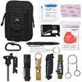 Compact multifunctional survival tool measuring 17.5x12x6cm for camping and SOS self-defence