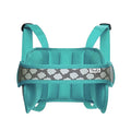 Children's car travel sleeping pillow in peacock blue with polyester cover and sponge filler headrest