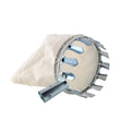 Steel-frame fruit picker basket with cloth catcher bag for garden fruit harvesting