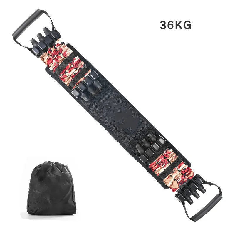 Bench press stretcher chest expander elastic belt with three-level resistance in camouflage colour