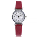 Women's classic quartz watch with round 40mm alloy case, imitation leather strap and pin buckle
