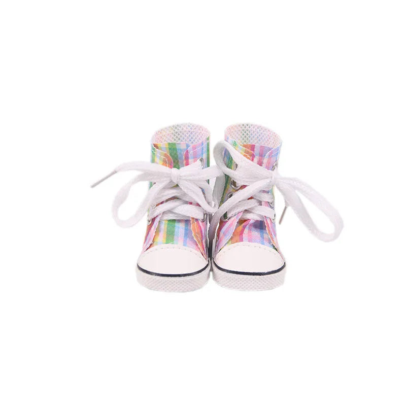 American Girl doll cloth boots for 18-inch dolls, colour option A, front view