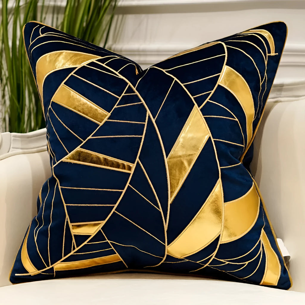 Embroidered plush throw pillow on modern light luxury sofa, 45x45cm or 50x50cm, with PP cotton filling