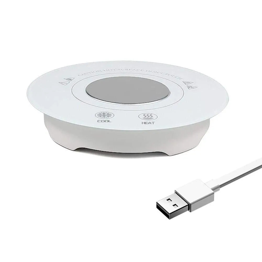 Hot and cold coaster with USB cable, semiconductor refrigeration technology for desk drink temperature control