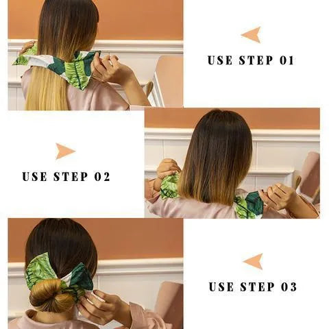 A women's cotton headband with a bowknot style in a natural colour, shown laid flat.