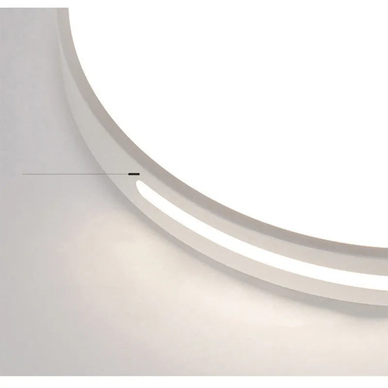 Round white LED ceiling lamp with acrylic shade and remote control for bedroom lighting