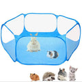 Portable small animal playpen folded to compact size, polyester mesh, 120x38cm, black