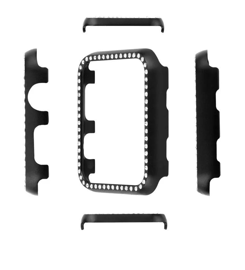 Aluminium alloy diamond protective case for Apple Watch in multiple metallic colours
