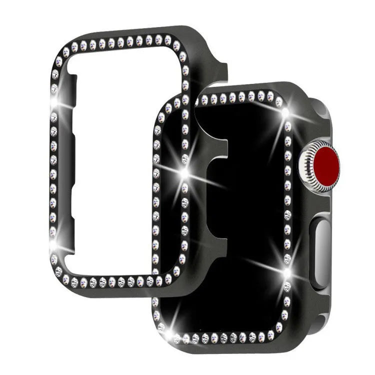 Aluminium alloy diamond protective case for Apple Watch in multiple metallic colours