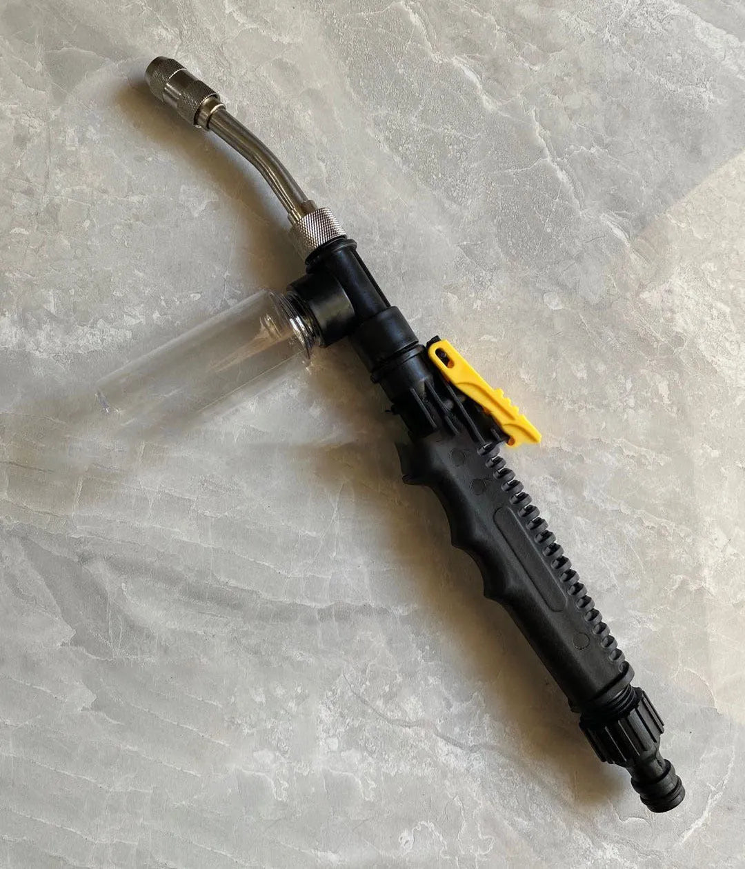Stainless steel atomized water foam cleaning gun with removable sections for car wash and garden watering