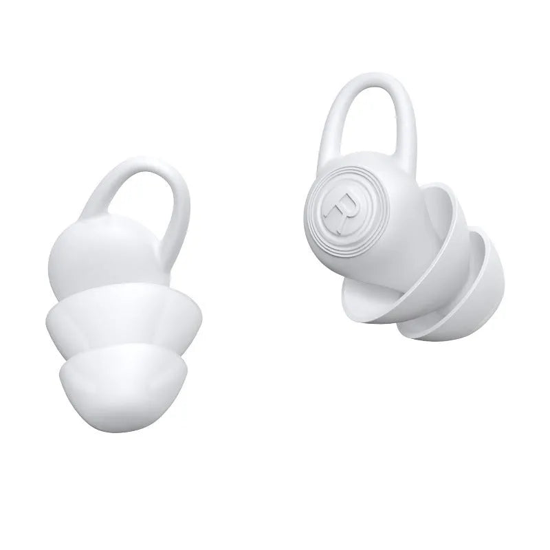 White silicone ear plugs for noise reduction, independently packed
