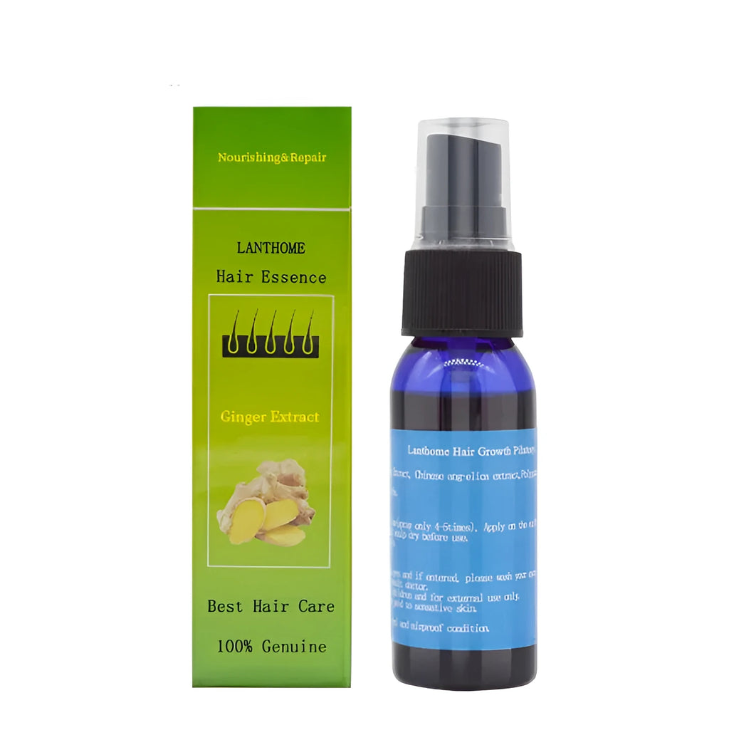 Three 30ml bottles of Lanthome hair growth spray and beard oil for alopecia and baldness