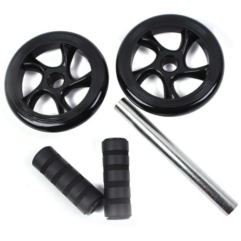Silent abdominal wheel in black with 165mm diameter and kneeling pad