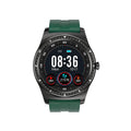 Black zinc alloy smart watch with silicone band showing heart rate and blood pressure monitoring features