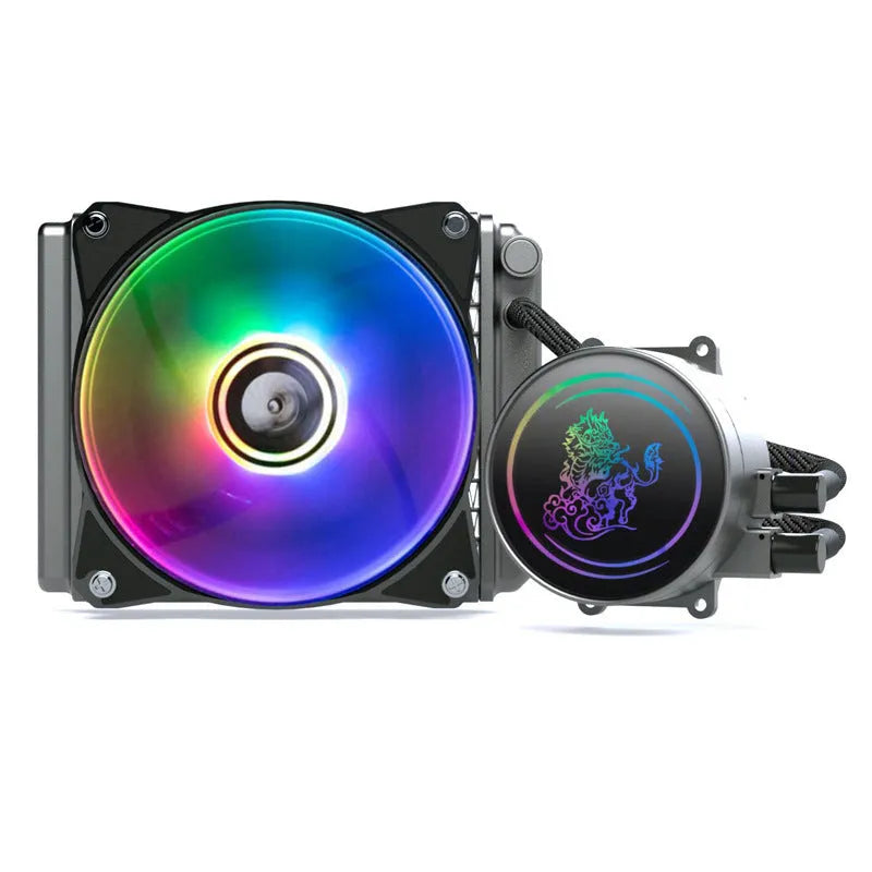 Kirin 240 CPU water cooling radiator with colourful ARGB lighting and 24cm copper-aluminium core