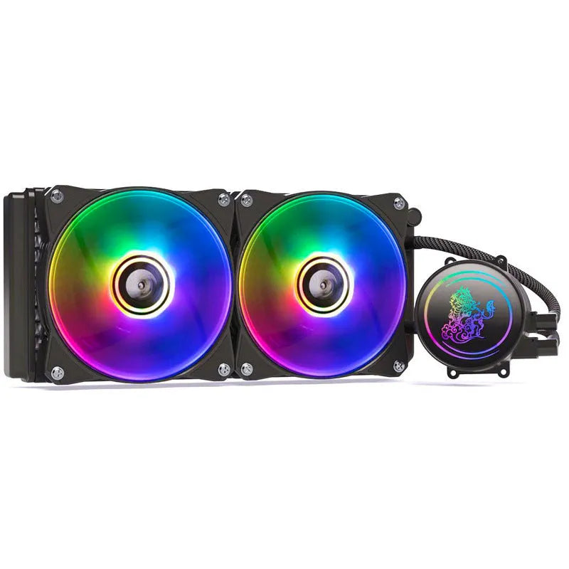 Kirin 240 CPU water cooling radiator with colourful ARGB lighting and 24cm copper-aluminium core