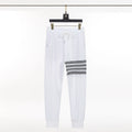 Waffle trousers straight leg mid-waist urban pants with tether closure in black grey navy blue white