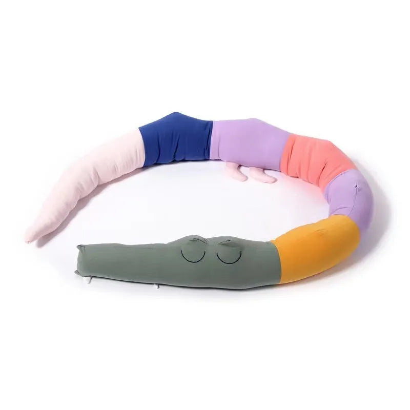 Cartoon baby crib bumper made of cotton fabric, 185cm length, available in grey or colourful for infant cot safety and nursery decoration