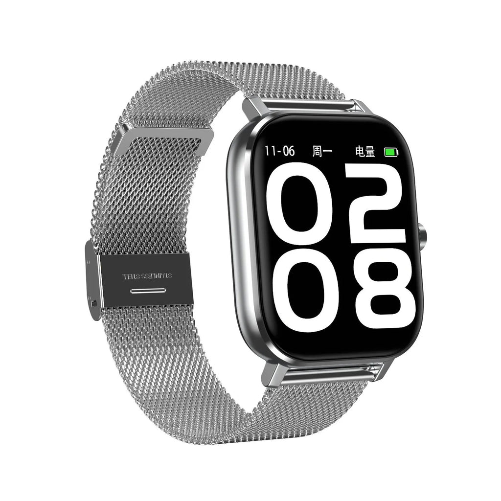 Smart bracelet with ECG monitoring on 1.54-inch tempered glass display with silicone wristband option
