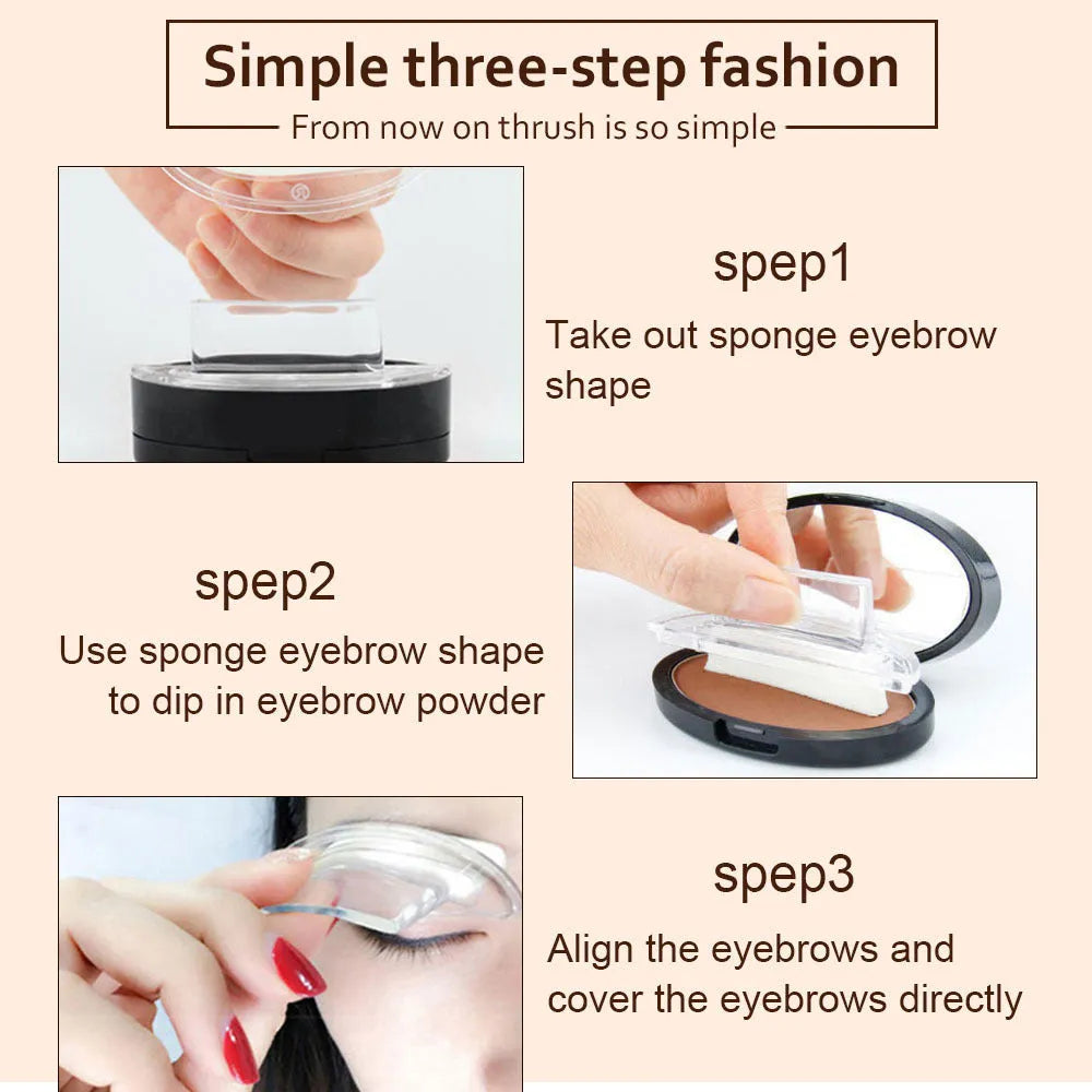 ALVER seal eyebrow powder in coffee colour with arched eyebrow design