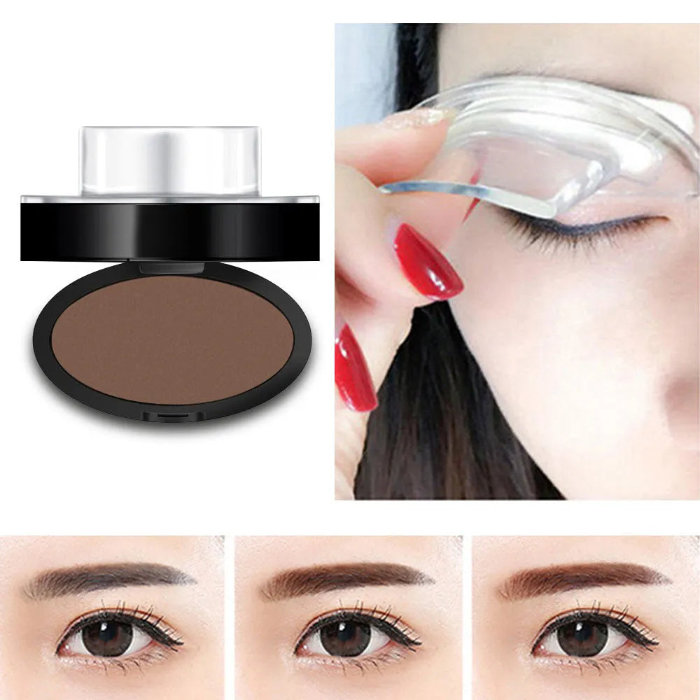 ALVER seal eyebrow powder in coffee colour with arched eyebrow design