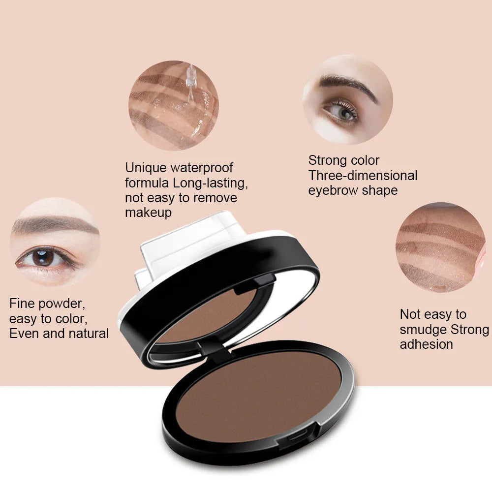 ALVER seal eyebrow powder in coffee colour with arched eyebrow design