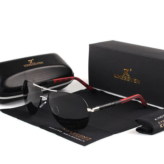 Polarized sunglasses with UV400 protection, polycarbonate lenses, aluminium alloy and silicone frame