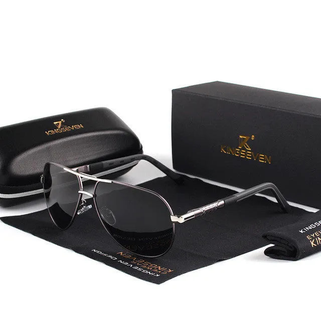 Polarized sunglasses with UV400 protection, polycarbonate lenses, aluminium alloy and silicone frame