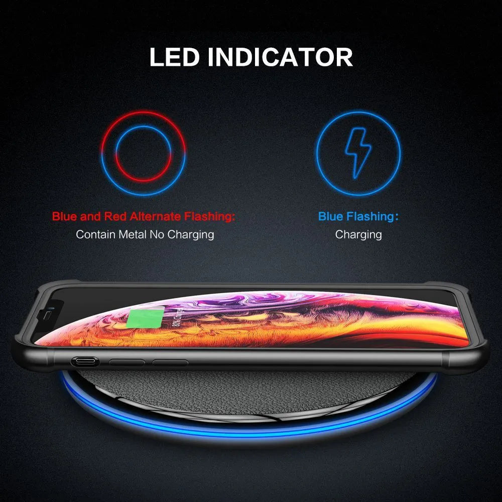 Black metal desk wireless charger for mobile phone with simple design