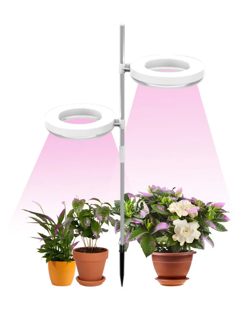 Compact desk plant growth lamp with full spectrum light for indoor plants.