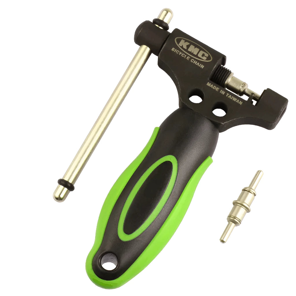 Green steel bicycle chain tool with double shaft chain driver mechanism for chain repair